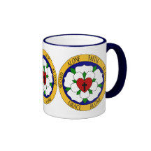 Rosa de Luther blanco y verde Tazas