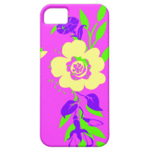 Rosa de neón de las flores iPhone 5 Case-Mate coberturas
