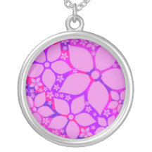 Rosa de plata y lila, ღ del collar del encanto de 