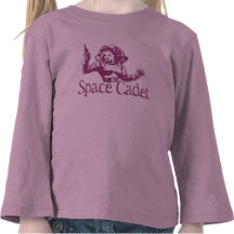 Rosa del cadete del espacio camisetas