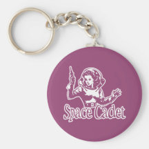 Rosa del cadete del espacio llaveros