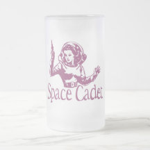 Rosa del cadete del espacio taza de café