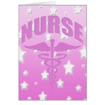 Rosa del caduceo de la enfermera felicitaciones