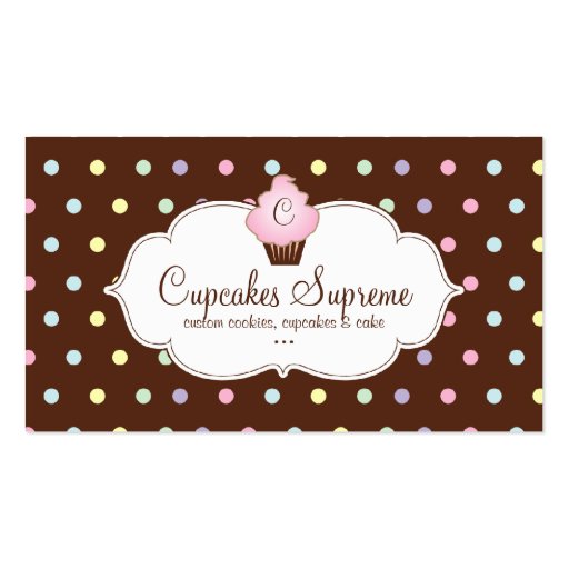 Rosa del chocolate de los lunares de la panadería  plantilla de tarjeta de visita