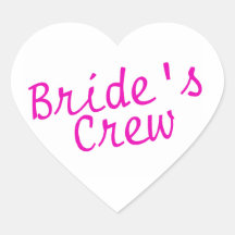 Rosa del equipo de las novias calcomanías de corazones personalizadas