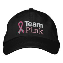 Rosa del equipo del cáncer de pecho gorras bordadas