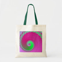 Rosa del fractal del caracol bolsas de mano