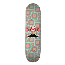 Rosa del inconformista y bigote retro de la menta monopatín personalizado