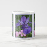 Rosa del iris del azul francés tazas jumbo