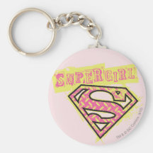 Rosa del logotipo del Grunge de Supergirl Llavero