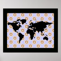 rosa del mapa del mundo y de compás impresiones