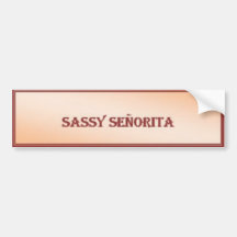Rosa descarado del pegatina del Senorita Pegatina De Parachoque