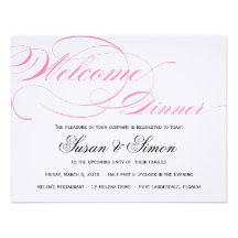 Rosa elegante de la invitación de la cena de la re