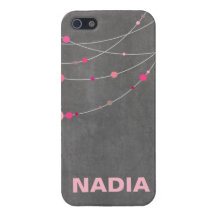 Rosa elegante de la pizarra de los filamentos iPhone 5 funda