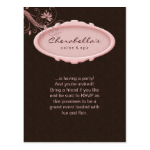 Rosa floral Brown 2 de la invitación de la postal 