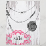 Rosa gris subió aviador del collar de la joyería tarjetones