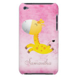 Rosa lindo de la jirafa del dibujo animado persona Case-Mate iPod touch cobertura