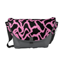 Rosa negro y brillante del modelo gráfico abstract bolsas messenger