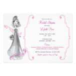 Rosa nupcial de la invitación de la ducha de la "n