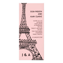 Rosa parisiense de la torre Eiffel de la invitació