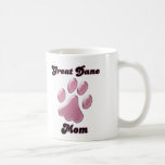 Rosa Pawprint de la mamá de great dane Taza De Café
