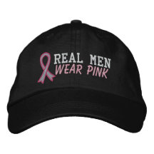 Rosa real del desgaste de hombres - cáncer de pech gorra de beisbol