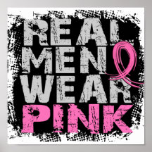Rosa real del desgaste de hombres del cáncer de pe poster