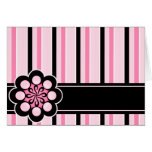 Rosa retro de la tarjeta en blanco de Deco