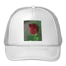 Rosa rojo carmesí del mosaico gorra