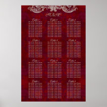Rosa rojo del vintage de la carta del asiento del  poster