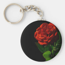 Rosa rojo y amor llaveros personalizados