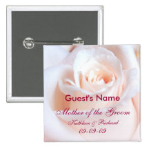 Rosa romántico personalizado casando el botón pins