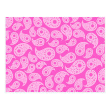 Rosa rosado y en colores pastel brillante Paisley Tarjetas Postales