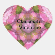 Rosa stickers1 de la tarjeta del día de San Valent Pegatinas Corazon Personalizadas