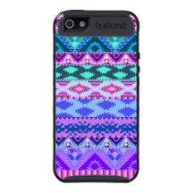 Rosa y Azteca femenino púrpura iPhone 5 Carcasa