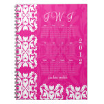 Rosa y blanco del cuaderno del diario de la novia 