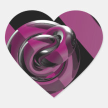 Rosa y brillante calcomanías de corazones personalizadas