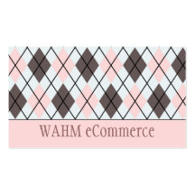 Rosa y Brown Argyle Tarjeta Personal