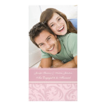 Rosa y crema de la tarjeta de la foto de la invita tarjeta fotográfica