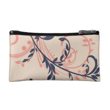 Rosa y floral doble azul