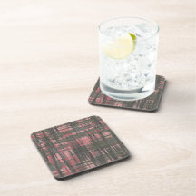 Rosa y gris tejidos posavasos