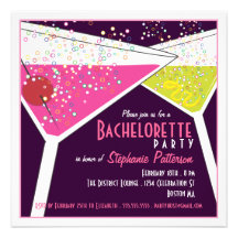Rosa y invitación del fiesta de Martini Bacheloret