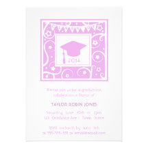 Rosa y invitación elegante moderna femenina de la 