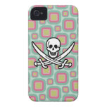 Rosa y menta Rogelio alegre retro Case-Mate iPhone 4 Funda