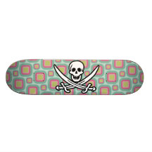 Rosa y menta Rogelio alegre retro Tablas De Skate