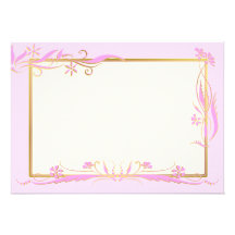 Rosa y ornamento floral del oro invitación personalizada
