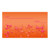 Rosa y Placecards floral anaranjado Tarjetas De Negocios