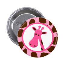 Rosa y puntos de la jirafa de Brown y cabeza de la Pin