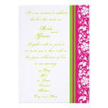 Rosa y verde florales invitaciones personales 