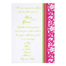 Rosa y verde florales invitaciones personales 